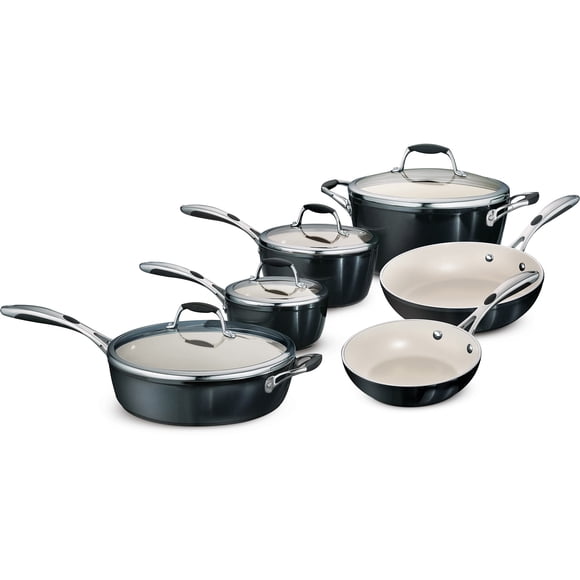 Tramontina Cookware Set Gourmet Ceramica Deluxe 10-Piece Metallic Black, 80110/525DS