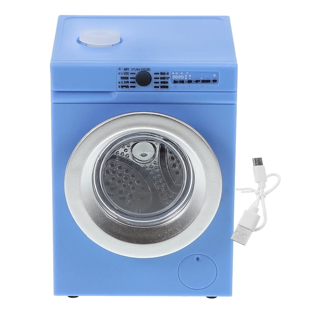 1PCS Machine à Laver pour Jouets Modèle à l'Échelle 1:12 Bleu Métal Plastique Rotin pour Enfants Temps de Jeu Usage Décoratif