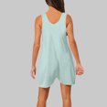 thumbnail image 4 of TrendOFT Combinaison Décontractée d'Été pour Femme, Ample, Col Rond, Sans Manches, Bretelles Spaghetti, avec Poches, Combinaisons une Pièce pour Femme, Salopette, Vert Menthe, TTG, 4 of 6