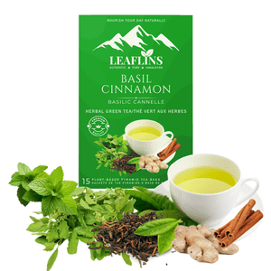 LEAFLINS BASIL CINNAMON GREEN TEA BAGS (PACK OF 2)