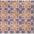 thumbnail image 4 of oneOone Organic Cotton Poplin Twill Fabric Check & Triangle Ikat Printed Fabric 1 Yard 42 Inch Wide, 4 of 4