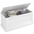 thumbnail image 1 of HOMCOM Modern Storage Chest, Living Room Wooden Box, 39.4", White, 1 of 10