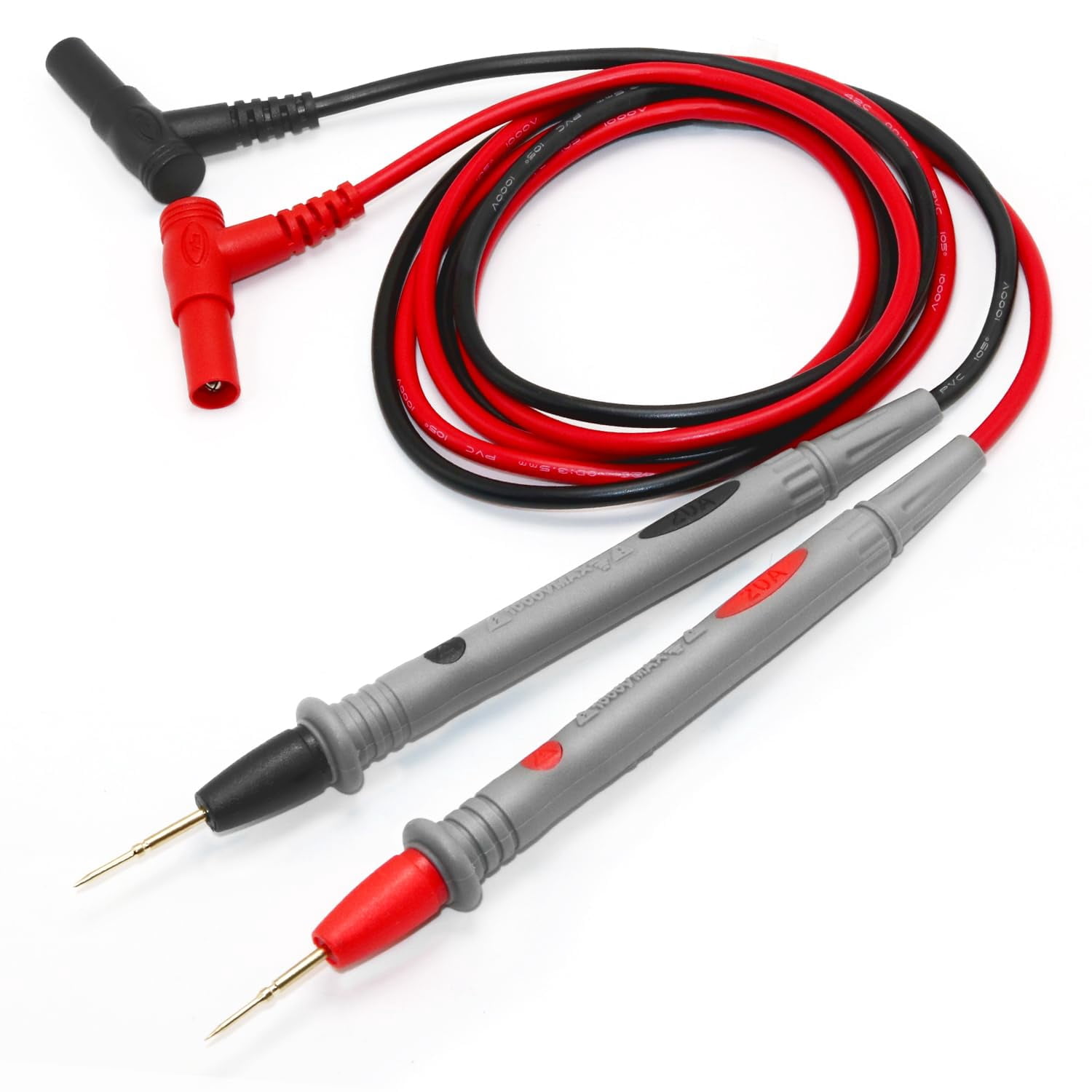 PinesC 1000V 20A Multimeter Leads, Multimeter probes, Volt Meter Leads, Test Lead Kit Red