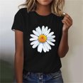thumbnail image 1 of BVOFAR Hauts pour Femmes Été Tendance T-Shirts Graphiques Marguerite Décontractés Coupe Ample Blouses Col Rond Manches Courtes Chemises 2025, 1 of 4