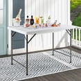 thumbnail image 2 of Gymax Table Bac à Glace Pliant de 4 Pi Table Glacière d'Extérieur avec Jupe Assortie Fête BBQ, 2 of 10