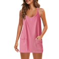 thumbnail image 4 of TIMIFIS Robe Courte d'Été pour Femme, Robe de Tennis Décontractée pour l'Entraînement avec Short, Sans Manches, Robes Sport, Ensemble 2 Pcs avec Poches - Printemps/été, 4 of 8