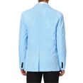 thumbnail image 3 of INSPIRE CHIC Men's Coat Slim Fit Blazer Single Breasted One Button Formal Coat S Light Blue, 3 of 7
