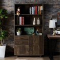 thumbnail image 2 of Bowery Hill Transitional Wood 3-Shelf Bookcase in Reclaimed Oak, 2 of 7