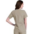 thumbnail image 3 of Landau Women's Essentials Snap Front Scrub Top, Classic Relaxed Fit, V-Neck, 4 Pockets, 3 of 6