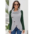 thumbnail image 3 of Pulls Femmes Chaud Asymétrique Tricot Pulls Col Roulé Solide Wrap Tricot Manches Longues Tops Causal XL, 3 of 5