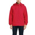 thumbnail image 2 of LSLJS Men's Windbreaker Jacket Hooded Jacket Windproof and Stormsuit Featur( Red, L), 2 of 9