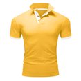 thumbnail image 2 of BOBOGOJP Polos Décontractés pour Hommes à Manches Courtes Légers à Séchage Rapide Randonnée Golf Pêche (Jaune,8TG), 2 of 4