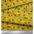 thumbnail image 2 of Soimoi Poly Georgette Fabric Leaves & Reindeer Animal Fabric Prints by Yard 42 Inch Wide, 2 of 3