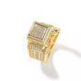 thumbnail image 1 of CUITING Hip Hop Full 5A Zircon Square Casting Rings 18K Real Gold Plated Delicate Jewelry for Men-Gold-7, 1 of 8