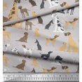 thumbnail image 3 of Soimoi Gray Rayon Fabric Mix Dog Print Sewing Fabric Yard 42 Inch Wide, 3 of 3