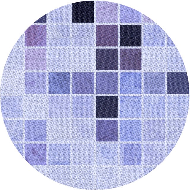 Ahgly Company Machine Washable Indoor Round Transitional Periwinkle Purple Area Rugs, 8' Round