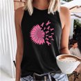 thumbnail image 1 of TIMIFIS Breast Cancer Ribbon Women's Racerback Tank Casual Sleeveless Printed Ladies Round Neck Blouses Tops T-ShirtFall/Winter, 1 of 5