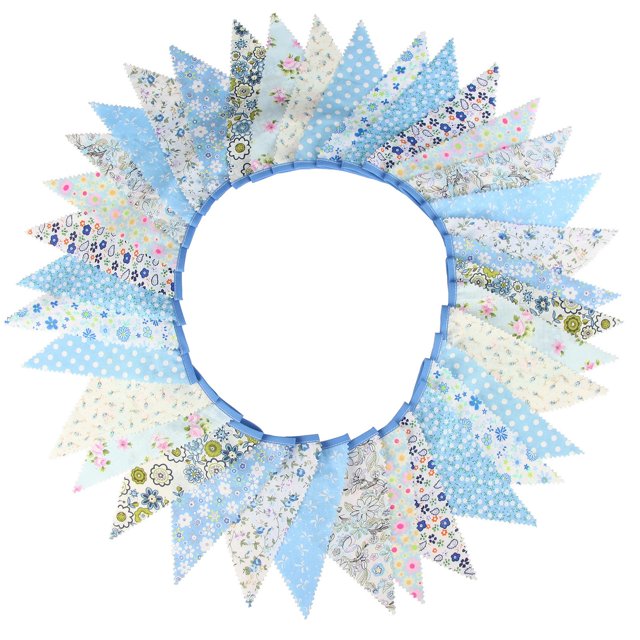 33 Ft Vintage Flower Fabric Bunting Banner 36 Triangle Flag For Party Decor