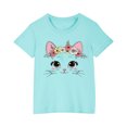 thumbnail image 2 of Rbaofujie T-Shirt pour Enfants à la Mode d'Été pour Bébé, Garçons et Filles, à Col Rond, Manches Courtes, Imprimé Chat de Dessin Animé, 2 of 4
