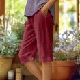 thumbnail image 1 of Wensltd Shorts d'Été à Jambe Grand pour Femmes, Mode, Lin, Fluides, Confortables, 1 of 6
