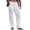 White, variant on RXIRUCGD Men's New Linen Pants Drawstring Elastic Solid Color Loose Casual Trousers, White, Size: XL