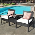 thumbnail image 2 of Costway 3PCS Patio Rattan Furniture Set Table & Chairs Set with Seat Cushions Garden, 2 of 10