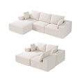 thumbnail image 1 of VEVOR Modular Sectional Sofa L Shaped Cloud Couch with Chaise and Cushion Beige, 1 of 9