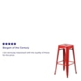 thumbnail image 2 of 4 Pk. Commercial Grade 30" High Backless Red Metal Indoor-Outdoor Barstool with Square Seat, 2 of 9