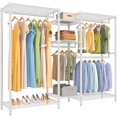 thumbnail image 2 of VIPEK V6 Wire Garment Rack 5 Tiers Heavy Duty Clothes Rack for Hanging Clothes, Wardrobe Rack Compact Large Metal Clothing Rack Freestanding Closet Storage Rack, Max Load 850LBS, White, 2 of 4