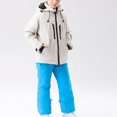 thumbnail image 2 of 4-16 Years Kid's Solid Color Girls Boys Ski Suit Windproof Warm Solid Color Skiing Set Blue, 2 of 7