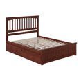 thumbnail image 4 of Mission Queen Platform Bed with Matching Footboard & Storage Drawers in Walnut, 4 of 7