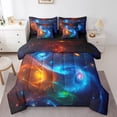 thumbnail image 1 of YST Space Galaxy Twin Comforter Set 7 Piece,Starry Sky Bed in A Bag With Sheets For Kids Boys Outer Space Solar System Bedding Set Gold Blue Nebulas Planets Reversible Bed Set, 1 of 5