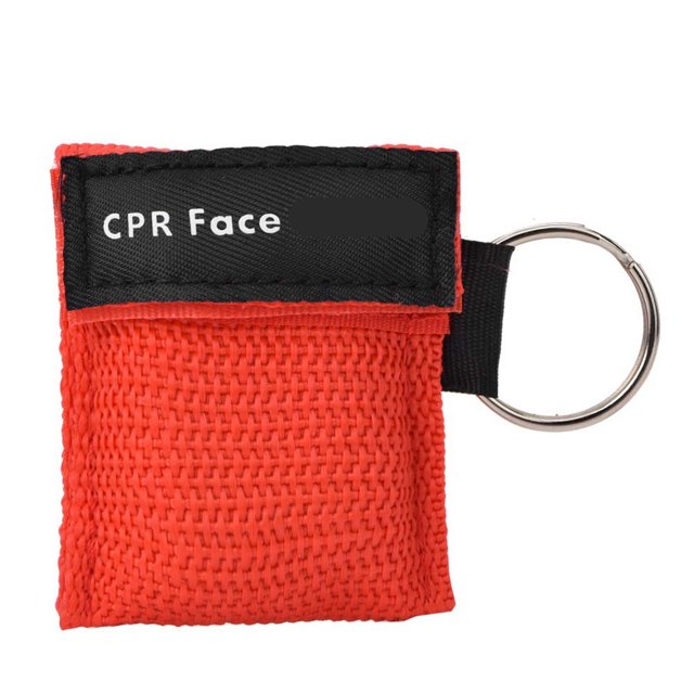 XYCCA One Way Valve Emergency CPR First Aid Mask Keychain Health Care Tool(red)-0820