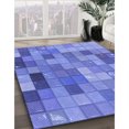 thumbnail image 3 of Ahgly Tapis d'Intérieur Lavable en Machine Carré Transitionnel Bleu Ciel, 4 Pieds Carré, 3 of 7