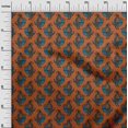 thumbnail image 2 of oneOone Viscose Jersey Orange Fabric Bird Block Craft Projects Decor Fabric Printed By The Yard 60 Inch Wide, 2 of 5