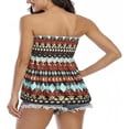 thumbnail image 4 of Women Off Shoulder Tube Tops Solid Floral Leopard Print Sleeveless Open Back Elastic Loose Tank Tops Camisoles Red L, 4 of 4