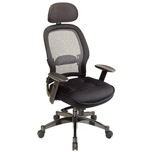 SPACE Deluxe Black Matrex Executive Office Chaise avec siège Mesh