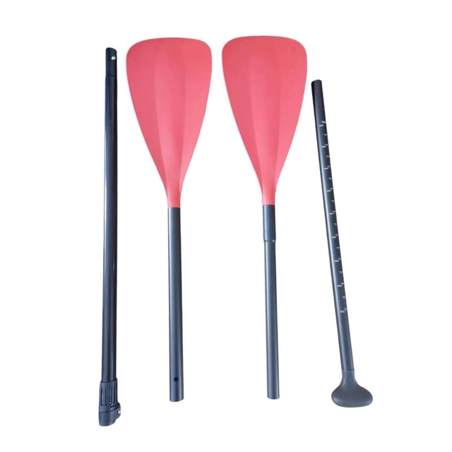 Almencla Kayak Paddle 4 Sections Detachable Boat Paddle for Surfing Canoeing Kayaking Red