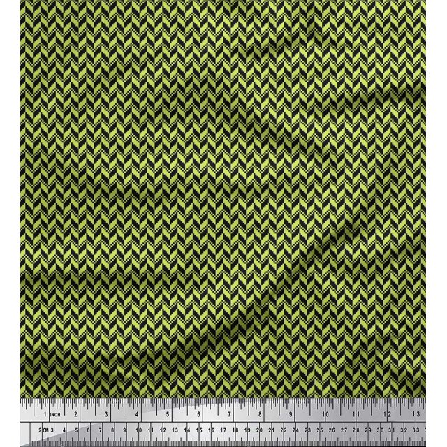 Soimoi Rayon Fabric Herringbone Small Fabric Prints by Yard 42 Inch Wide