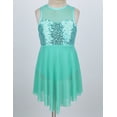 thumbnail image 3 of Jelory Robe de Danse Ballet pour Filles, Jupe à Sequins, Coupe Lyrique, Compétition de Patinage, Vert Menthe 16, 3 of 7