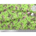 thumbnail image 2 of Soimoi Green polyester Crepe Fabric Dragonfly,Floral & Texture Printed Fabric 1 Yard 42 Inch Wide, 2 of 3