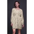 thumbnail image 4 of Bimba Blanc Bleu Baies et Oiseau Flowerpecker Tunique pour Femme Haut à Manches Longues Boutonné Imprimé Courte Robe Décontractée-X-Grand, 4 of 7