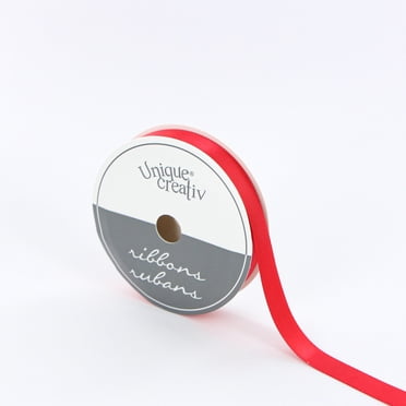 UNIQUE CREATIV Satin Ribbon 9 mm (0.35 in) × 5.5 m (⅜ in × 6 yd), rouge, 5.49 m (18 ft)
