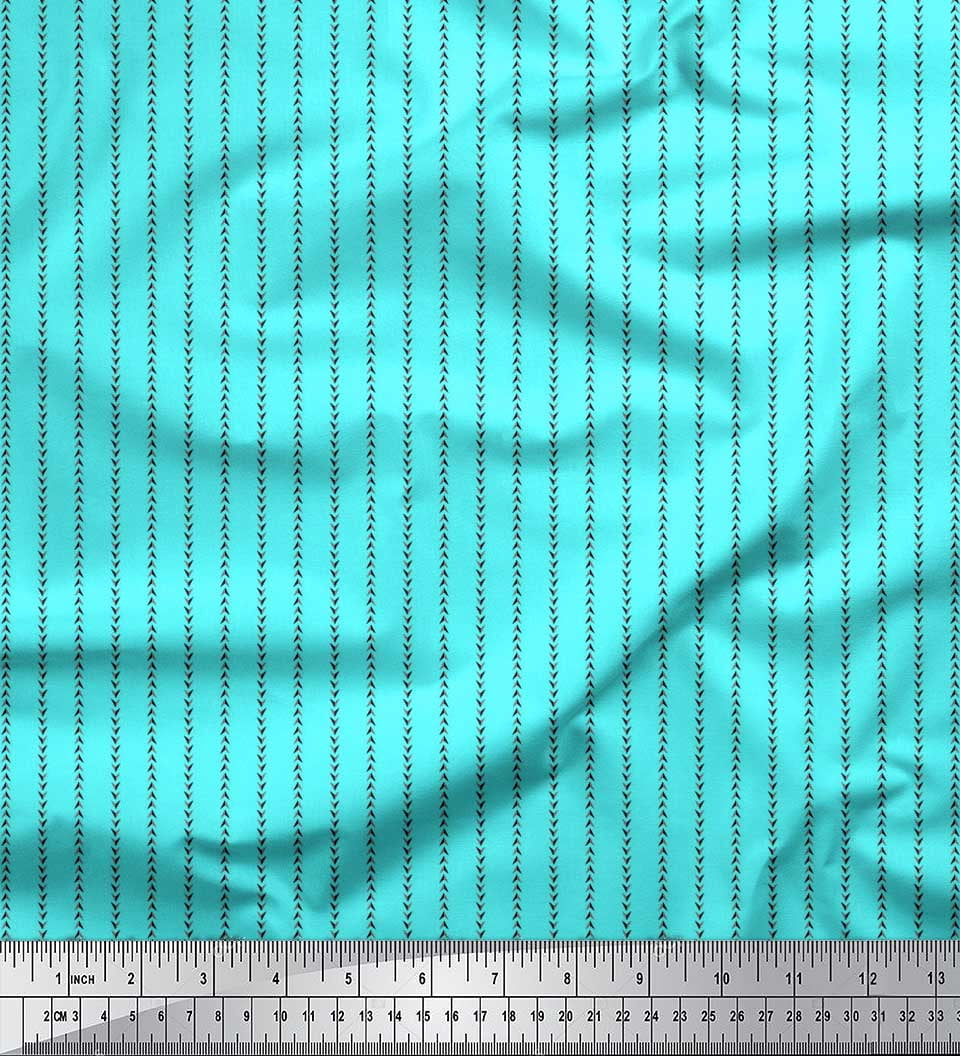 Soimoi Poly Georgette Fabric Arrow Head Shirting Print Fabric by The Yard 42 Inch Wide