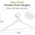 thumbnail image 2 of Wooden Hangers ( ) Natural Wooden Coat Hangers with Non Slip Pants Bar °Swivel Hook and Shoulder Notches for Suit Jacket Pants Smooth Finish Clothes Hangers CTN, 2 of 7