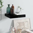 thumbnail image 1 of vidaXL Floating Wall Shelf High Gloss Black 23x23.5x3.8 cm MDF, 1 of 4
