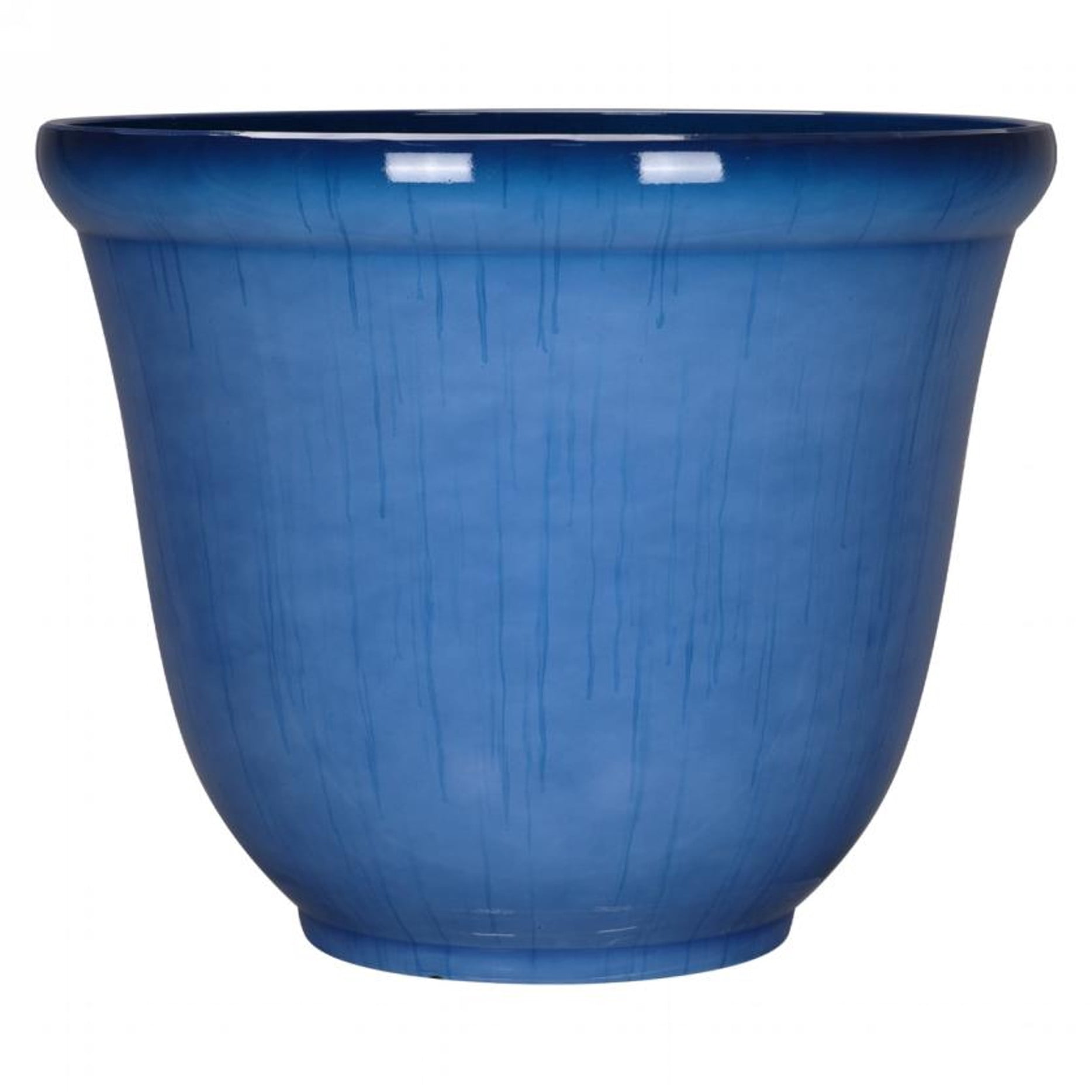 Jardinière en Résine Mystique Better Homes & Gardens 16 pouces, Rayure Bleue