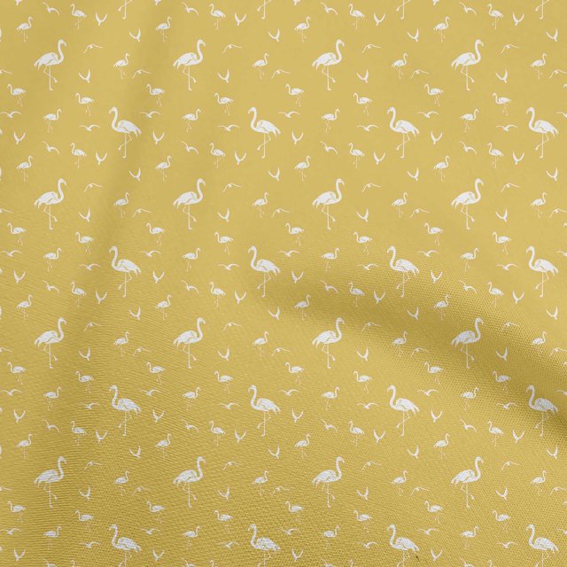 oneOone Cotton Flex Yellow Fabric Flamingo Craft Projects Decor Fabric Printed By The Yard 40 Inch Wide