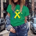 thumbnail image 1 of UANWENN T-Shirts Décontractés pour Femmes avec Imprimé Ruban de Sensibilisation au Cancer, Manches Courtes, Col Rond, Style de Base pour le Quotidien, T-Shirts Surdimensionnés pour Femmes, Haut Athlétique à Manches Courtes, Haut Femme Ample Femmes, 1 of 4