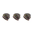 thumbnail image 1 of Maytalsory Bonnet Ethnique Style Hijab Imprimé Floral Coloré Turban Réglable Protection des Oreilles Accessoires de Style Bonnet Noir Floral 3Set, 1 of 6